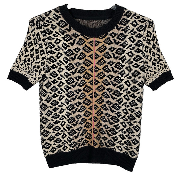 Maeve Sweaters - Anthropologie Maeve Ellinor Knit Top Size XS Leopard Print Wool Cashmere Blend